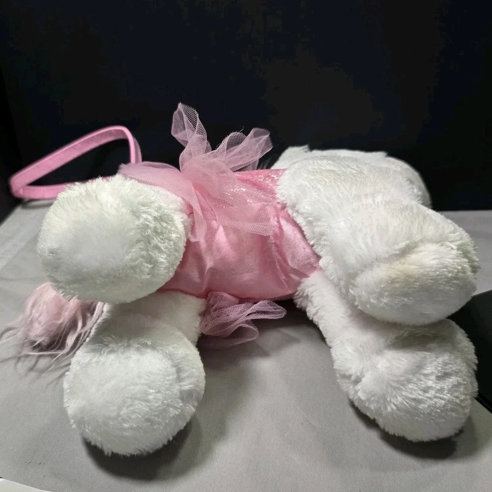 Poochie & Co Girls Sparkly Pink Unicorn Pony Plush Purse Kids Sequin Bodice Tutu
